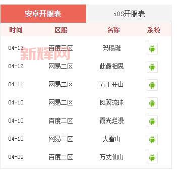 神仙道新区预告:9月23日-9月29日开服表