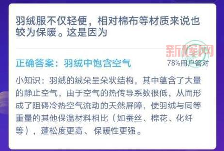 羽绒服蚂蚁庄园知识点：洗多了保暖性真的会变差吗？