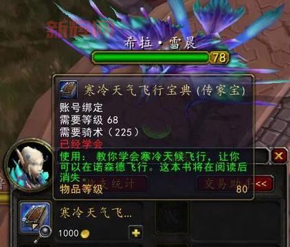 WLK版本飞行大揭秘:寒冷飞行是关键,1000金币值不值?