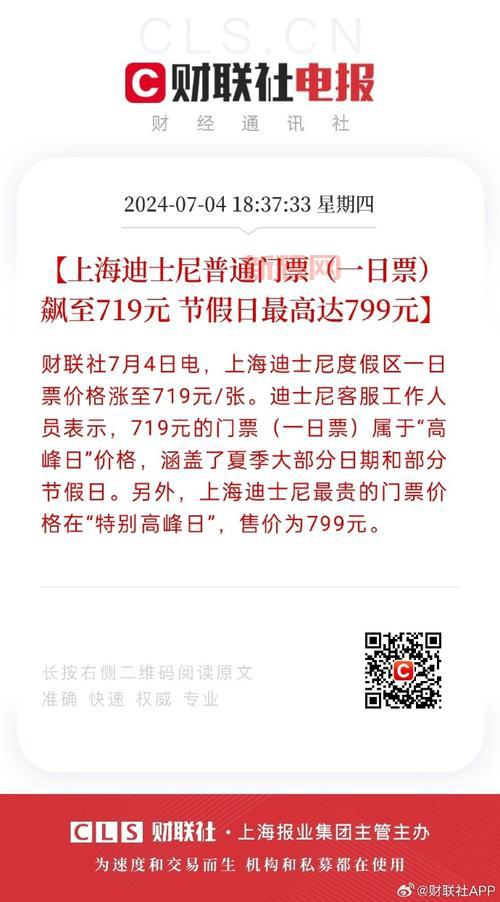 上海迪士尼上调票价至719元,门票价格调整引发热议