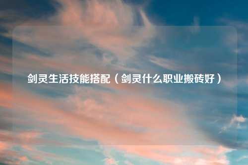 剑灵生活技能搭配（剑灵什么职业搬砖好）