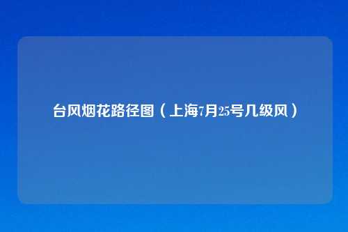 台风烟花路径图（上海7月25号几级风）