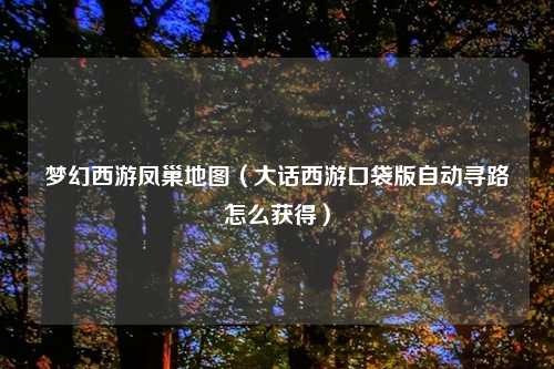 梦幻西游凤巢地图（大话西游口袋版自动寻路怎么获得）