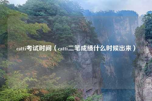 catti考试时间（catti二笔成绩什么时候出来）