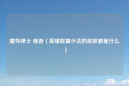 魔导绅士 维迦（英雄联盟小法的皮肤都是什么）