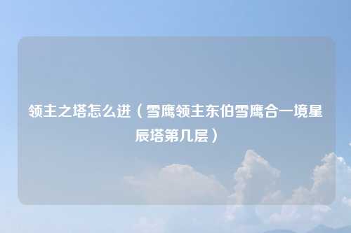 领主之塔怎么进（雪鹰领主东伯雪鹰合一境星辰塔第几层）