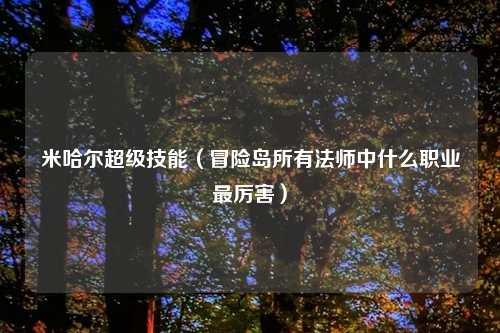 米哈尔超级技能（冒险岛所有法师中什么职业最厉害）
