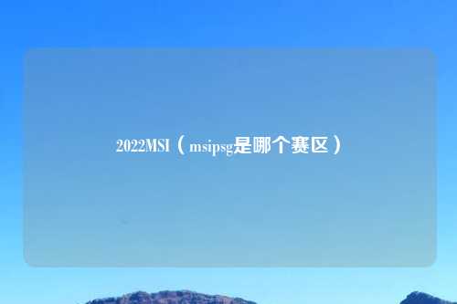 2022MSI（msipsg是哪个赛区）