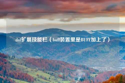 dnf扩展技能栏（buff装置里是BUFF加上了）