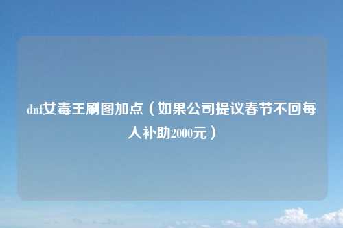 dnf女毒王刷图加点（如果公司提议春节不回每人补助2000元）