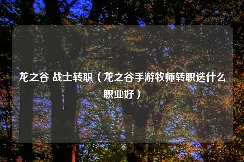 龙之谷 战士转职（龙之谷手游牧师转职选什么职业好）