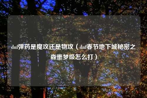 dnf弹药是魔攻还是物攻（dnf春节地下城秘密之森噩梦级怎么打）