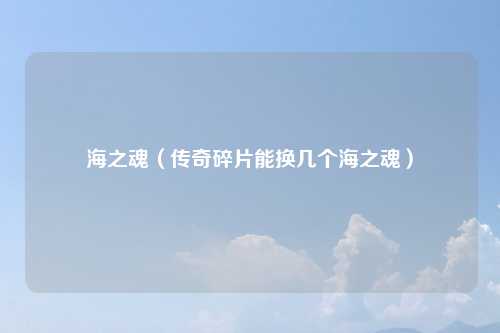 海之魂(传奇碎片能换几个海之魂)