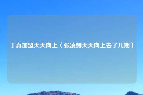 丁真加盟天天向上（张凌赫天天向上去了几期）