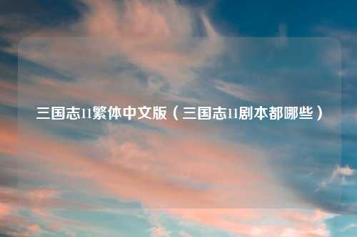 三国志11繁体中文版（三国志11剧本都哪些）