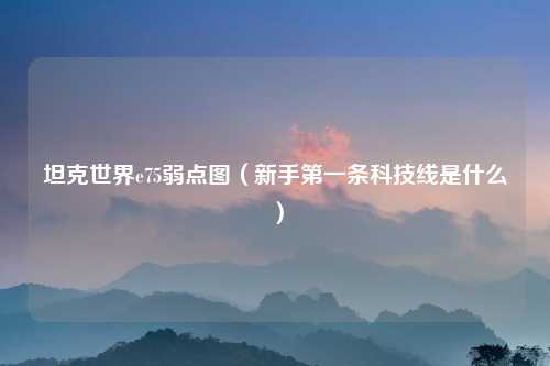 坦克世界e75弱点图（新手第一条科技线是什么）