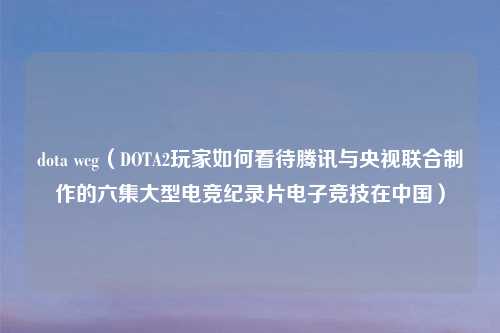 dota wcg（DOTA2玩家如何看待腾讯与央视联合制作的六集大型电竞纪录片电子竞技在中国）