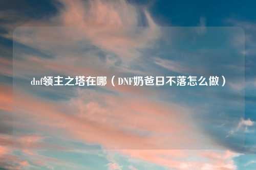 dnf领主之塔在哪（DNF奶爸日不落怎么做）