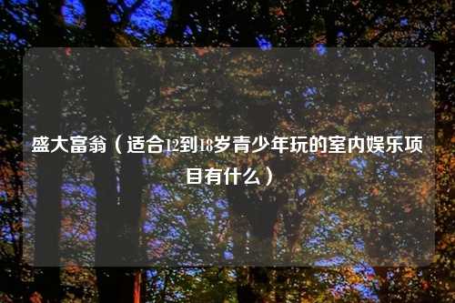 盛大富翁（适合12到18岁青少年玩的室内娱乐项目有什么）