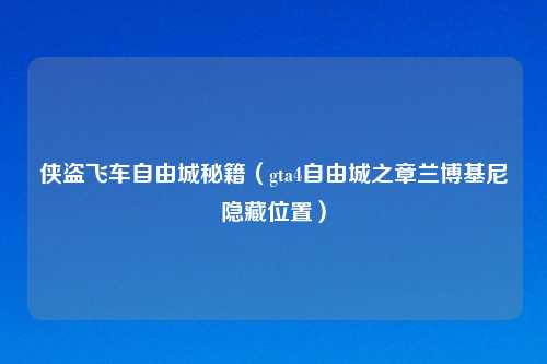 侠盗飞车自由城秘籍（gta4自由城之章兰博基尼隐藏位置）