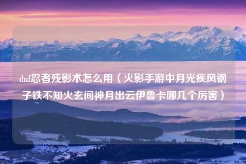 dnf忍者残影术怎么用（火影手游中月光疾风钢子铁不知火玄间神月出云伊鲁卡哪几个厉害）