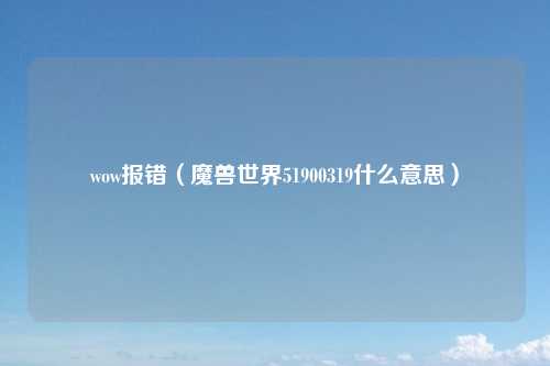 wow报错（魔兽世界51900319什么意思）