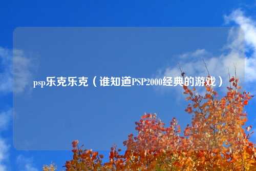 psp乐克乐克（谁知道PSP2000经典的游戏）