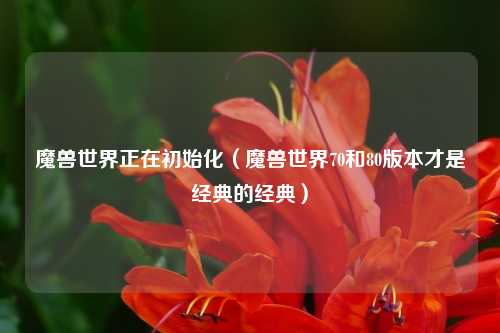 魔兽世界正在初始化（魔兽世界70和80版本才是经典的经典）