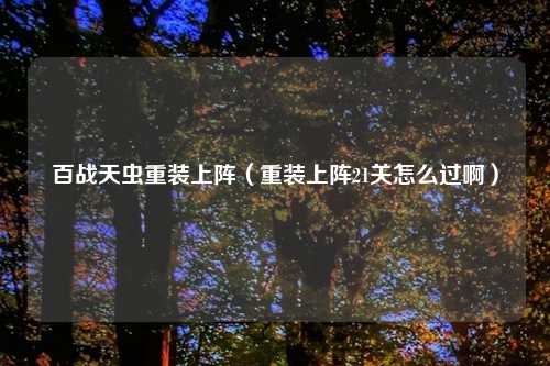 百战天虫重装上阵(重装上阵21关怎么过啊)