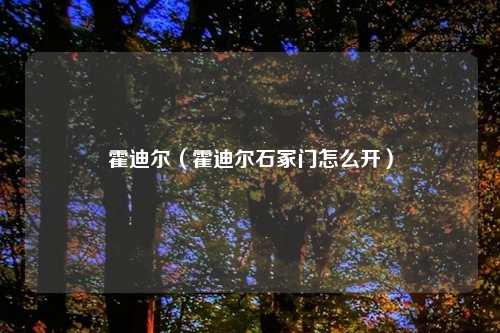 霍迪尔（霍迪尔石冢门怎么开）