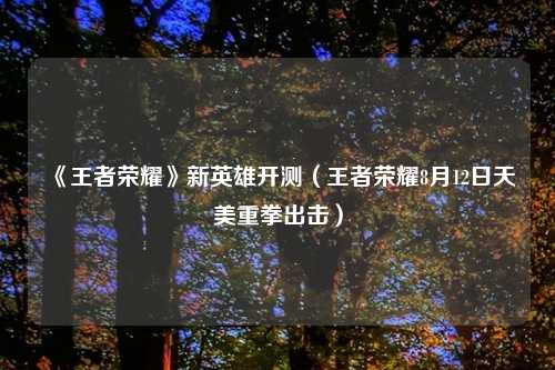 《王者荣耀》新英雄开测（王者荣耀8月12日天美重拳出击）