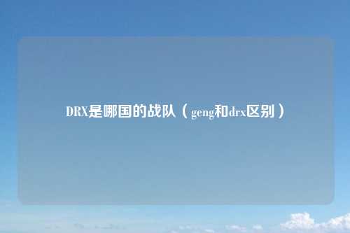 DRX是哪国的战队(geng和drx区别)