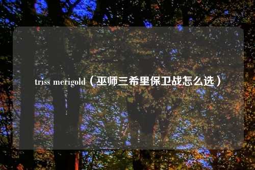 triss merigold(巫师三希里保卫战怎么选)
