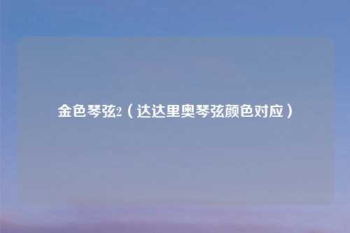 金色琴弦2(达达里奥琴弦颜色对应)