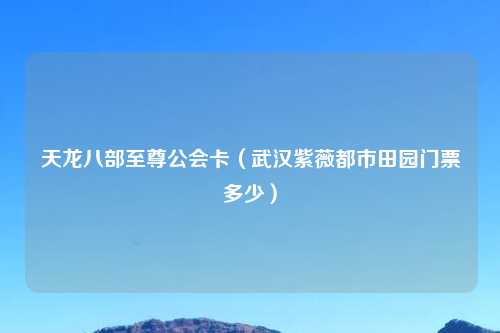 天龙八部至尊公会卡（武汉紫薇都市田园门票多少）