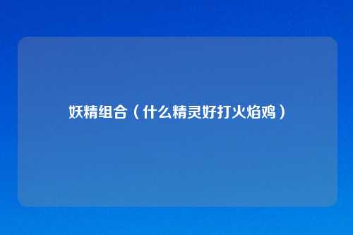 妖精组合（什么精灵好打火焰鸡）