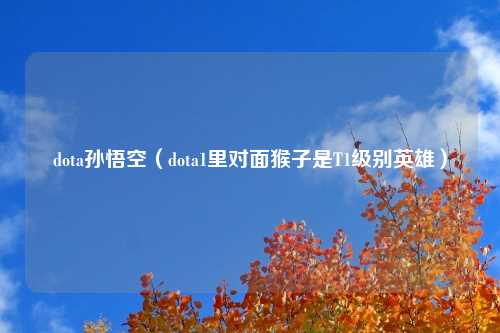 dota孙悟空（dota1里对面猴子是T1级别英雄）