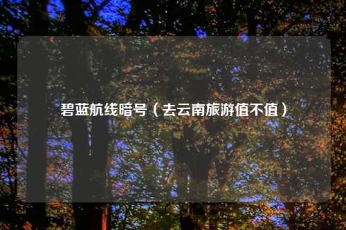 碧蓝航线暗号(去云南旅游值不值)