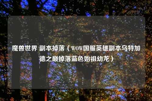 魔兽世界 副本掉落（WOW国服英雄副本乌特加德之巅掉落蓝色始祖幼龙）