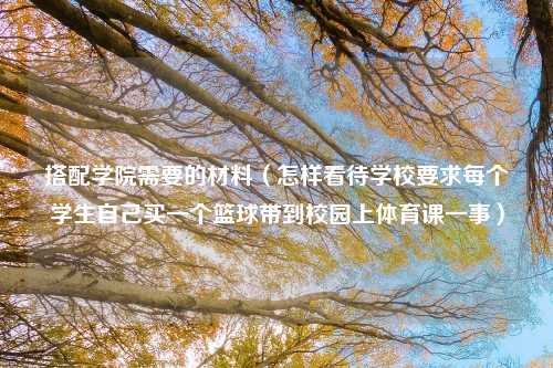 搭配学院需要的材料（怎样看待学校要求每个学生自己买一个篮球带到校园上体育课一事）