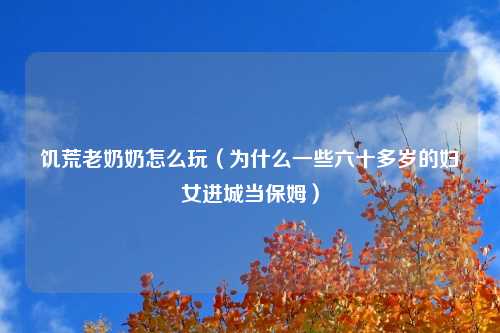 饥荒老奶奶怎么玩（为什么一些六十多岁的妇女进城当保姆）