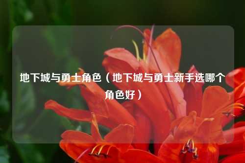 地下城与勇士角色（地下城与勇士新手选哪个角色好）