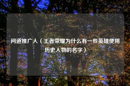 问道推广人（王者荣耀为什么有一些英雄使用历史人物的名字）