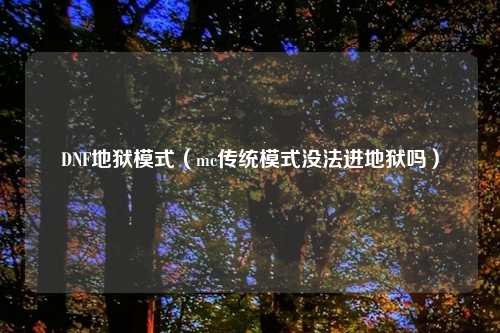 DNF地狱模式（mc传统模式没法进地狱吗）