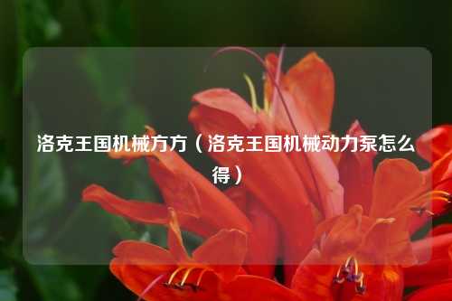 洛克王国机械方方（洛克王国机械动力泵怎么得）