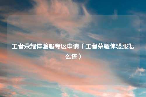 王者荣耀体验服专区申请(王者荣耀体验服怎么进)
