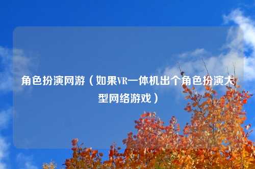 角色扮演网游（如果VR一体机出个角色扮演大型网络游戏）