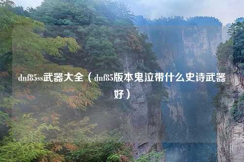 dnf85ss武器大全（dnf85版本鬼泣带什么史诗武器好）