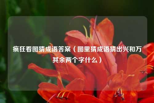 疯狂看图猜成语答案（图里猜成语猜出兴和万其余两个字什么）