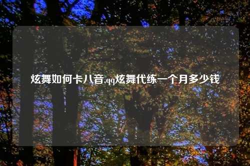 炫舞如何卡八音,qq炫舞代练一个月多少钱